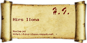 Hirs Ilona névjegykártya