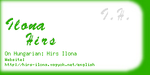 ilona hirs business card